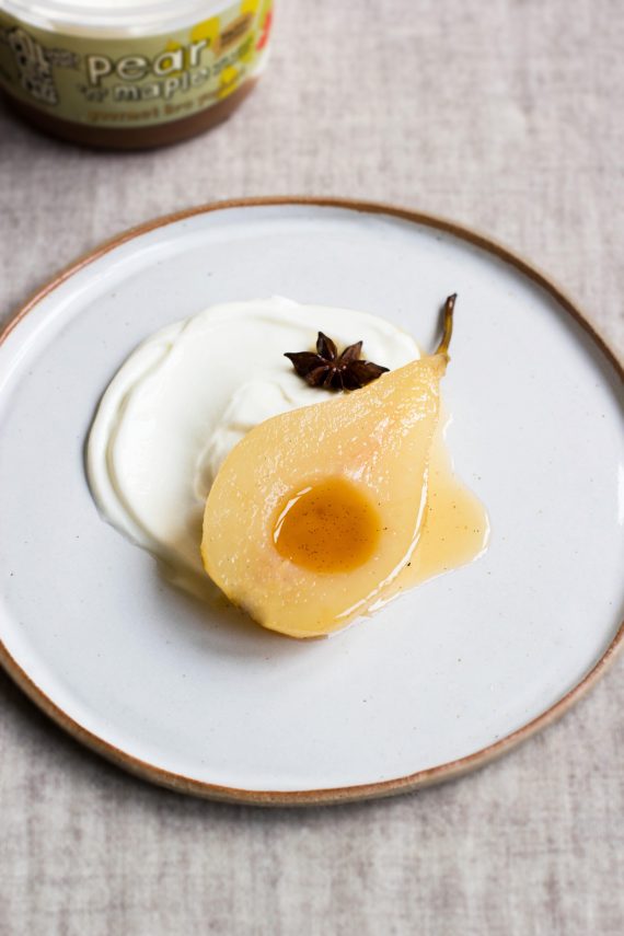 wine and spiced poached pears